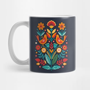 Romanian Folklore Floral Design Mug